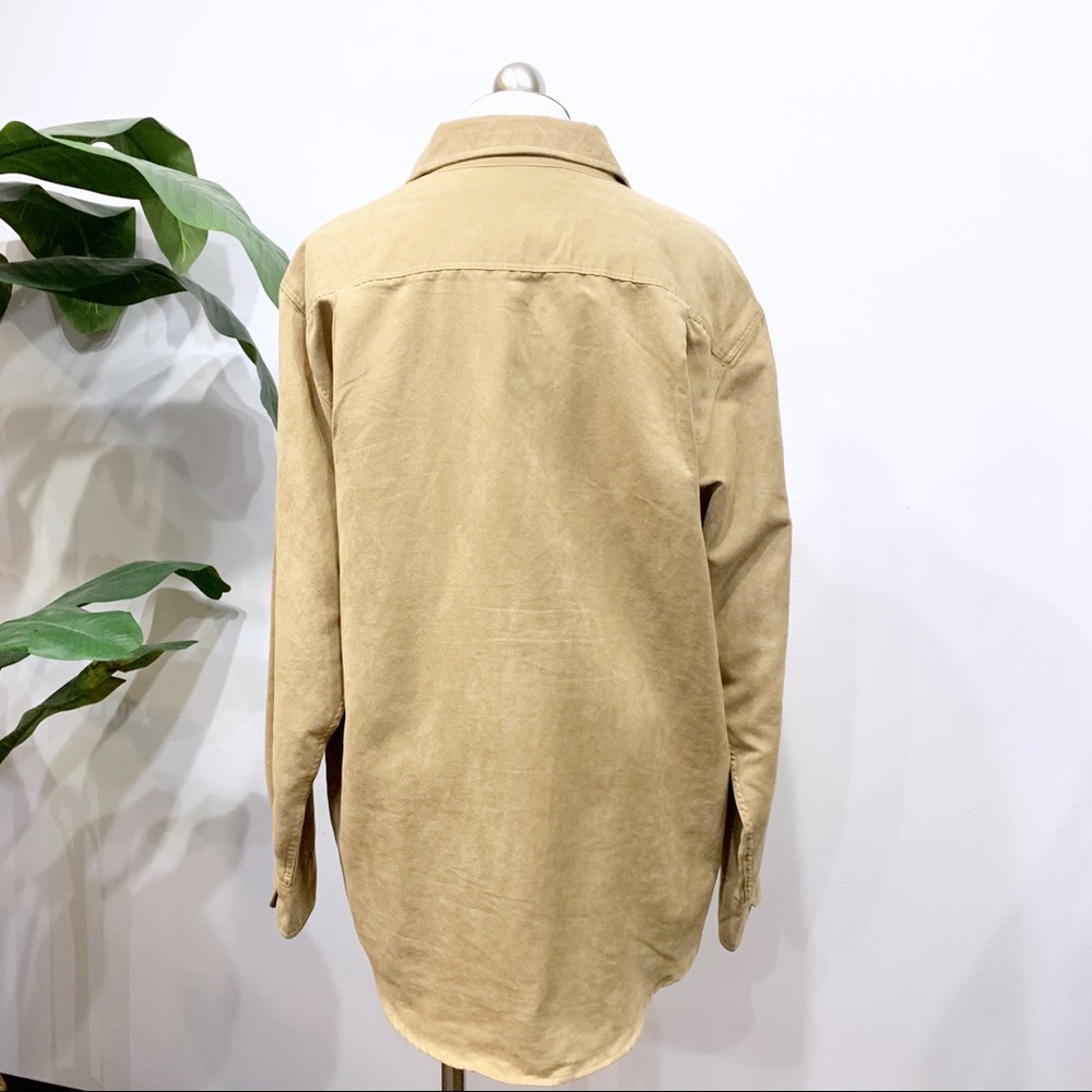 George Sueded Tan Button Down - image 4